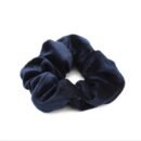5 PCS Velvet Solid Color Elastic Hair Bands Ponytail Holder Scrunchies Tie Hair Rubber Band Headband - Deep Blue