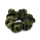 5 PCS Velvet Solid Color Elastic Hair Bands Ponytail Holder Scrunchies Tie Hair Rubber Band Headband - Green