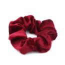 5 PCS Velvet Solid Color Elastic Hair Bands Ponytail Holder Scrunchies Tie Hair Rubber Band Headband - Red