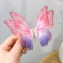 Handmade Butterfly Children Hairpin Spring Butterfly Hair Accessories - Gradient Rose Red Purple