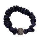 Hair High Elastic Rubber Band Rhinestone Rope Hair Ring Hair Accessories - Black